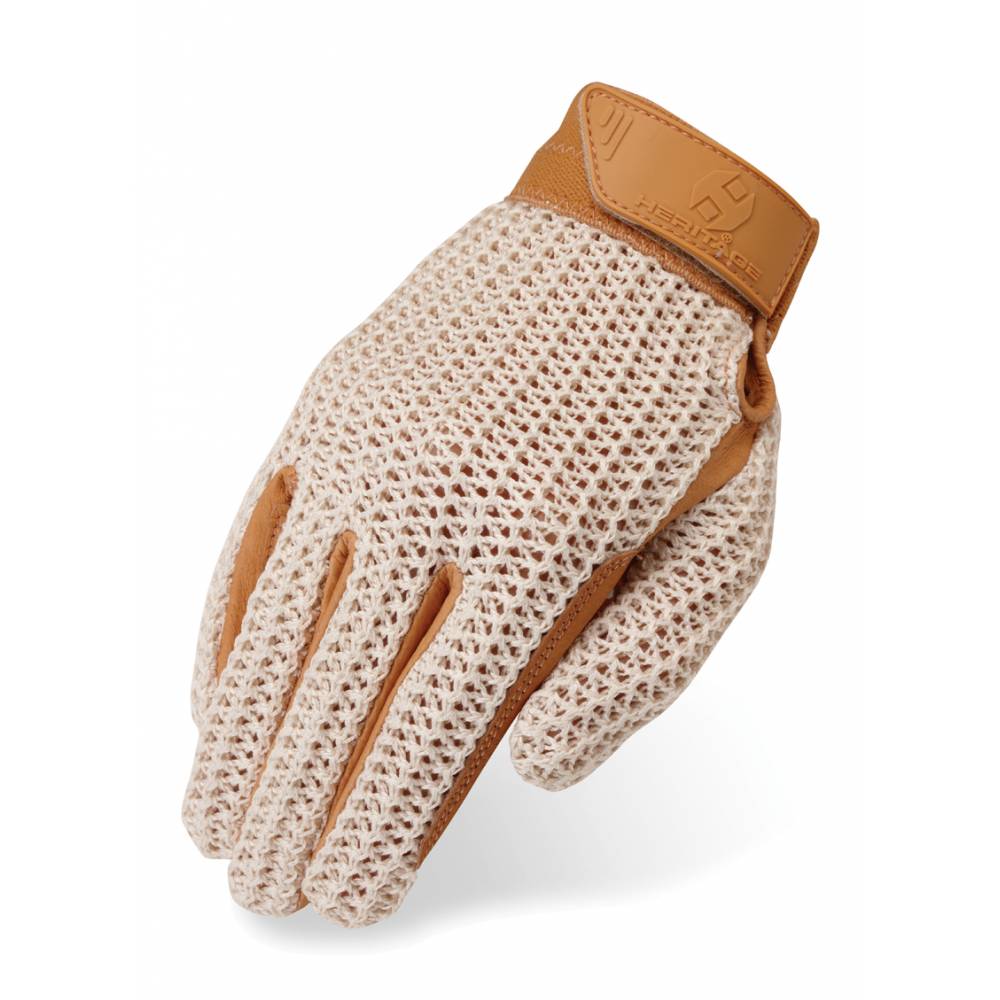 TuffRider Premium Crochet And Leather Ladies Gloves size 8 